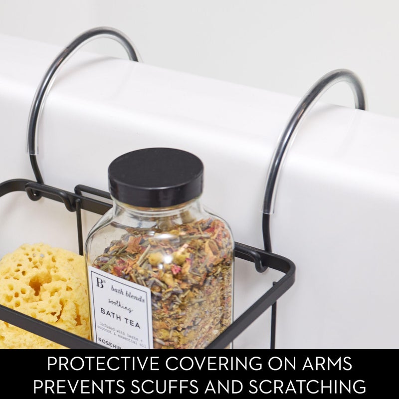 InterDesign iDesign Metal Over the Bath Caddy Basket, The Everett Collection â€“ 12.08â€ x 10.2â€ x 6.64â€, Matte Black - Image 3